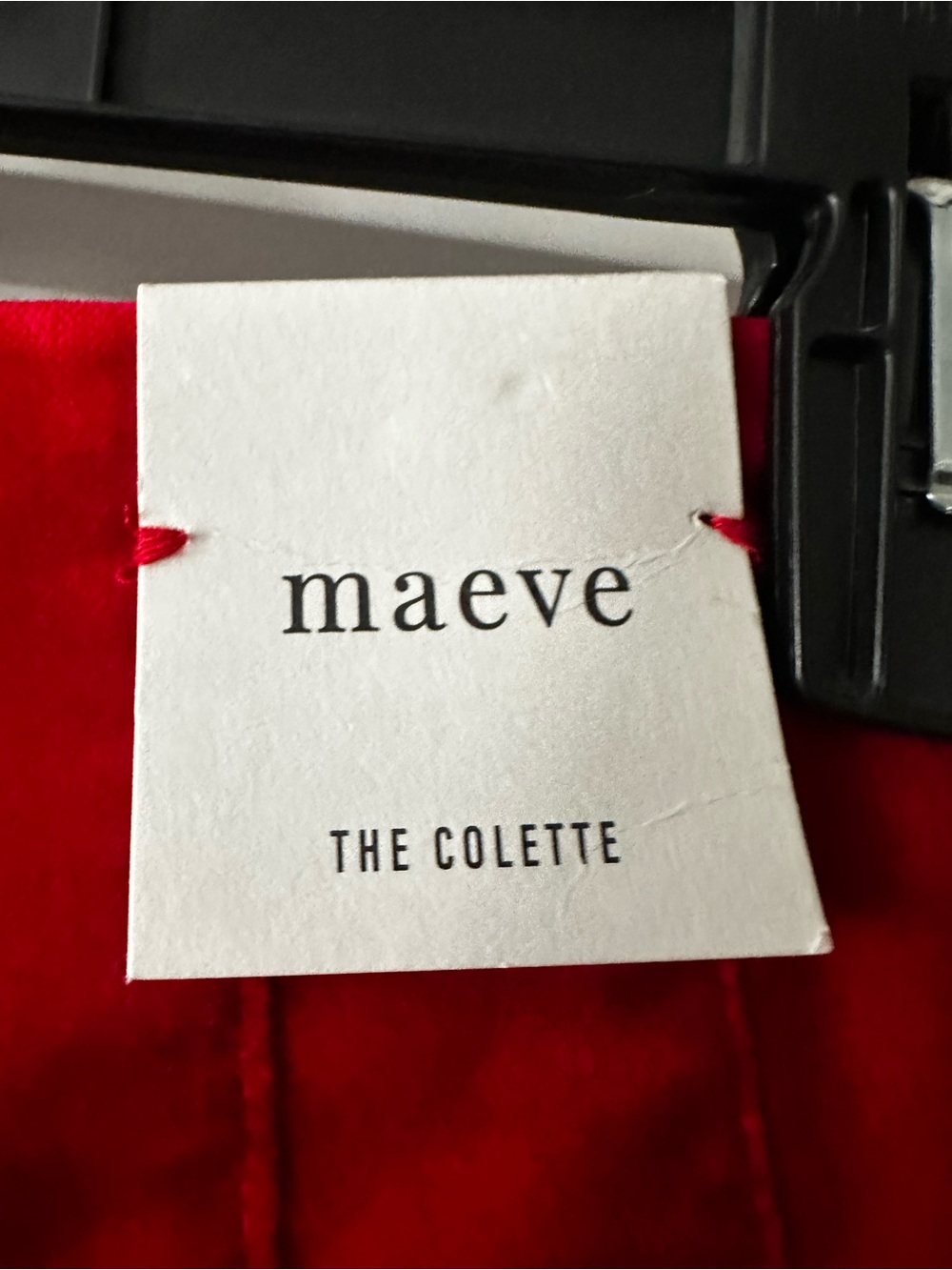 Women’s Red Ruffle-Hem Pants - Picture 3 of 4